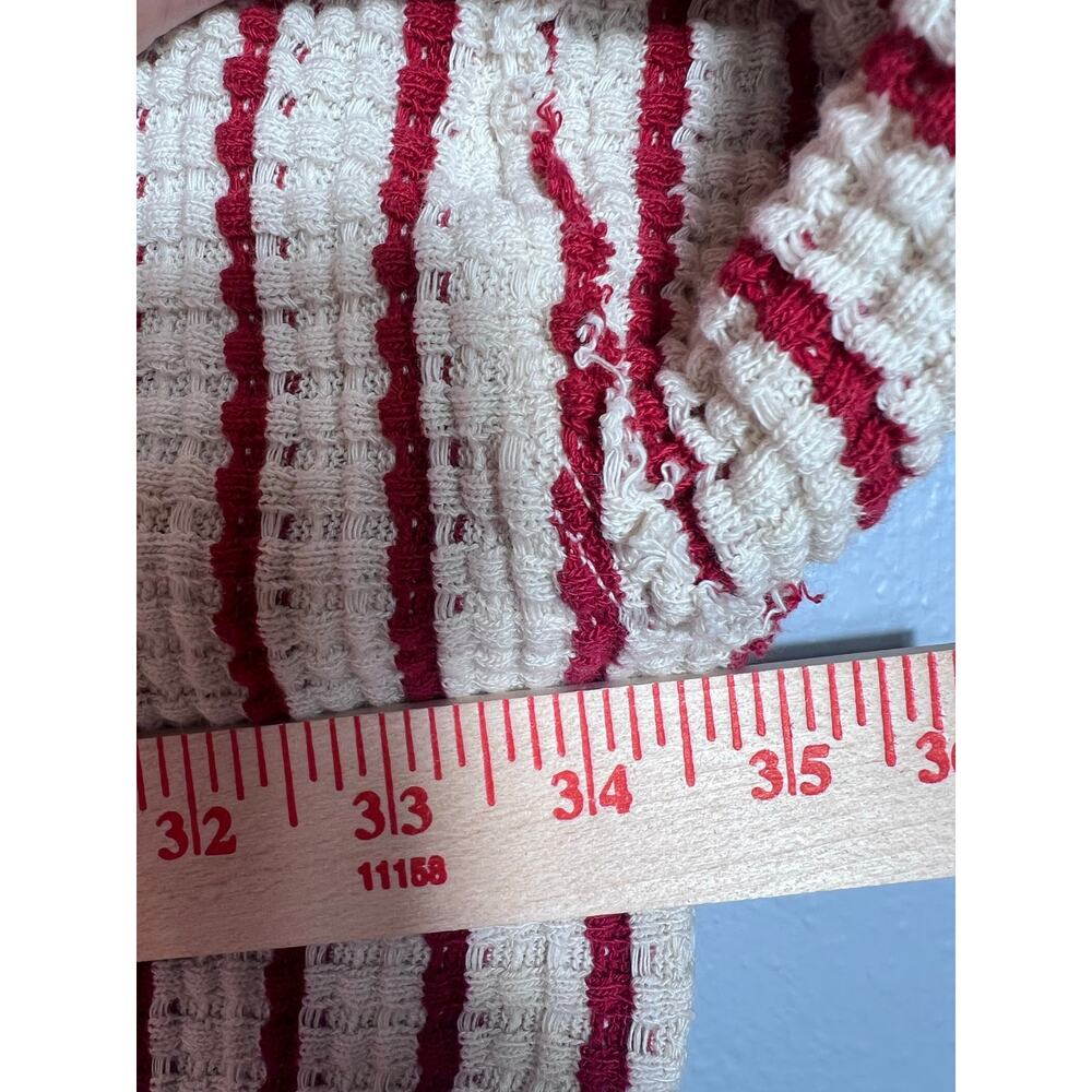 American Eagle Oversized Slouchy Waffle Knit Ribbed Striped Pullover Soft Cozy - Picture 8 of 10